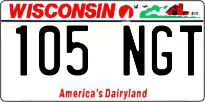 WI license plate 105NGT