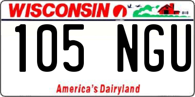 WI license plate 105NGU