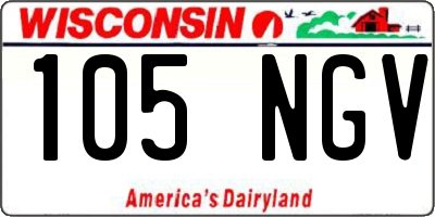 WI license plate 105NGV