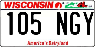 WI license plate 105NGY