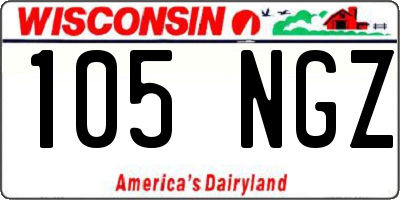 WI license plate 105NGZ