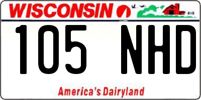 WI license plate 105NHD