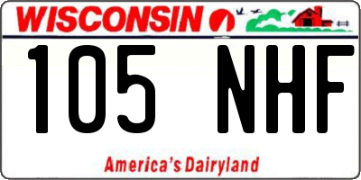 WI license plate 105NHF