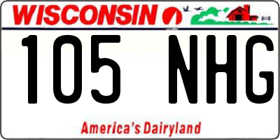 WI license plate 105NHG