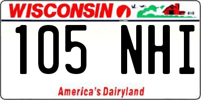 WI license plate 105NHI