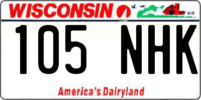 WI license plate 105NHK