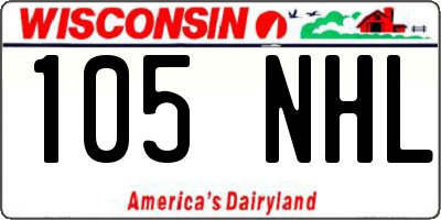WI license plate 105NHL