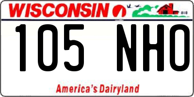 WI license plate 105NHO