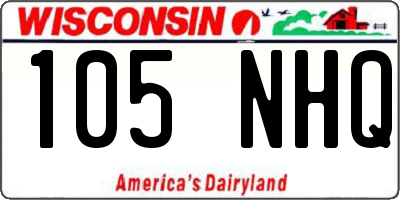 WI license plate 105NHQ