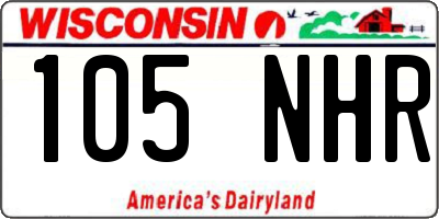 WI license plate 105NHR