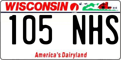 WI license plate 105NHS
