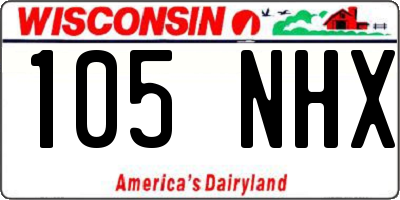 WI license plate 105NHX