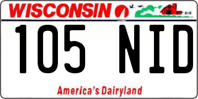WI license plate 105NID
