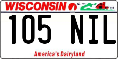WI license plate 105NIL