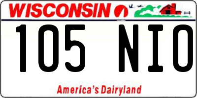 WI license plate 105NIO