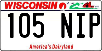 WI license plate 105NIP