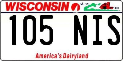 WI license plate 105NIS