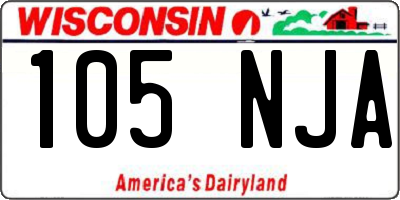 WI license plate 105NJA