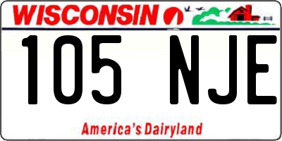 WI license plate 105NJE