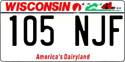 WI license plate 105NJF