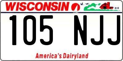 WI license plate 105NJJ