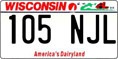 WI license plate 105NJL