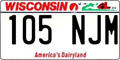 WI license plate 105NJM