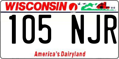 WI license plate 105NJR