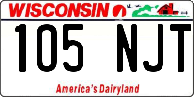 WI license plate 105NJT