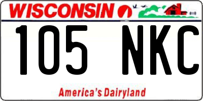 WI license plate 105NKC