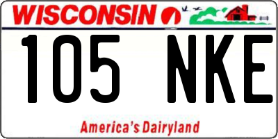 WI license plate 105NKE