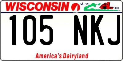 WI license plate 105NKJ