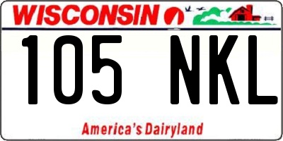 WI license plate 105NKL