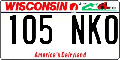 WI license plate 105NKO