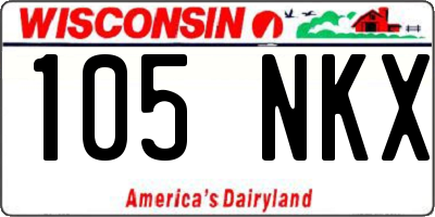 WI license plate 105NKX