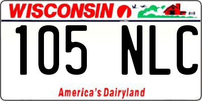 WI license plate 105NLC
