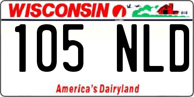 WI license plate 105NLD