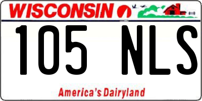 WI license plate 105NLS