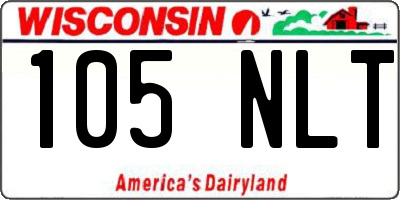 WI license plate 105NLT