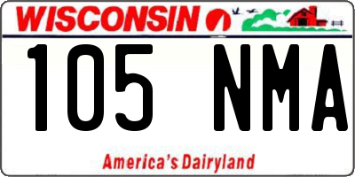 WI license plate 105NMA