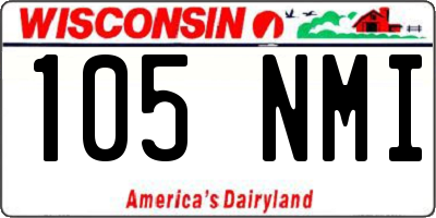 WI license plate 105NMI