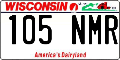 WI license plate 105NMR
