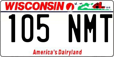 WI license plate 105NMT