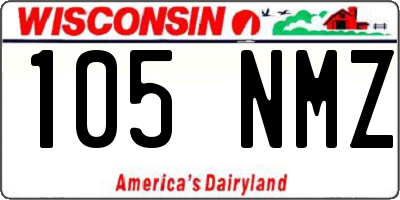 WI license plate 105NMZ