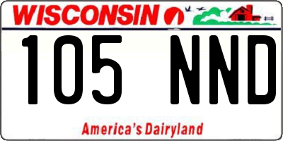 WI license plate 105NND
