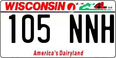 WI license plate 105NNH