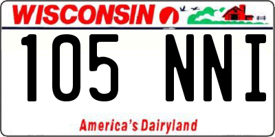 WI license plate 105NNI