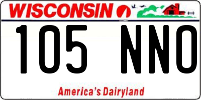 WI license plate 105NNO