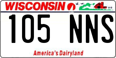 WI license plate 105NNS