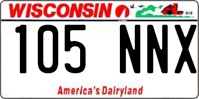 WI license plate 105NNX